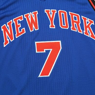 Men's Mitchell & Ness Carmelo Anthony Blue New York Knicks 2010/11 Hardwood Classics Authentic Jersey