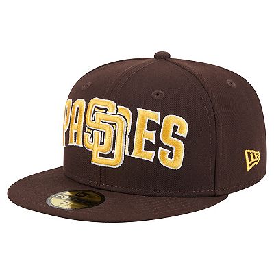 Men's New Era Brown San Diego Padres Overlap 59FIFTY Fitted Hat