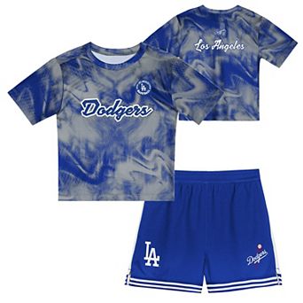 Preschool Gray Los Angeles Dodgers Hitter Infielder 2 pc Set
