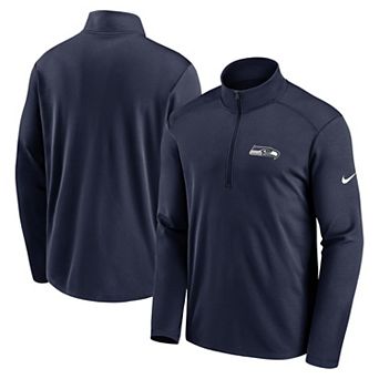 Men's Nike College Navy Seattle Seahawks Pacer Half-Zip Pullover
