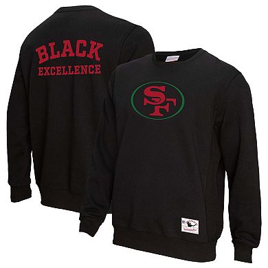 Unisex Mitchell & Ness Black San Francisco 49ers Black Excellence Collection Icon Pullover Sweatshirt