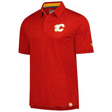 Men's Fanatics Red Calgary Flames Jacquard Polo