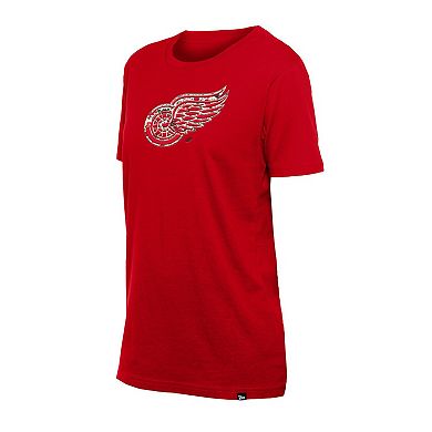 Women's New Era Red Detroit Red Wings Glam Game Floral T-Shirt