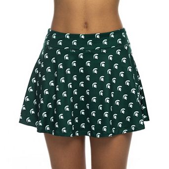 Women's ZooZatz Green Michigan State Spartans All-Over Print Flowy Skort