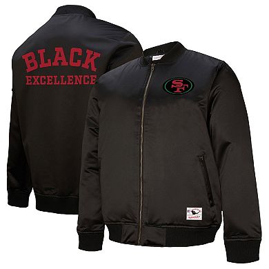 Unisex Mitchell & Ness Black San Francisco 49ers Black Excellence Collection Icon Full-Zip Jacket