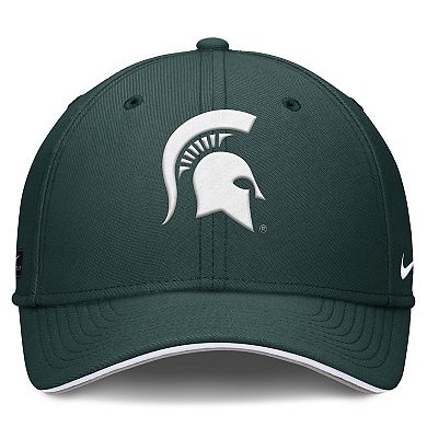 Men's Nike Green Michigan State Spartans 2025 Dugout Coaches Rise Swoosh Performance Flex Hat