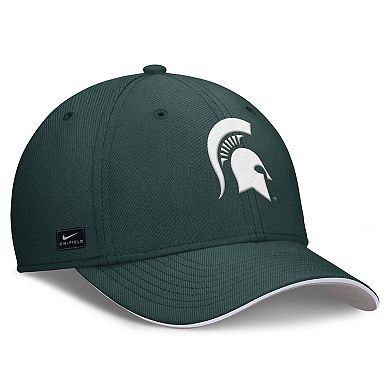 Men's Nike Green Michigan State Spartans 2025 Dugout Coaches Rise Swoosh Performance Flex Hat