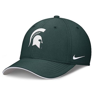 Men's Nike Green Michigan State Spartans 2025 Dugout Coaches Rise Swoosh Performance Flex Hat