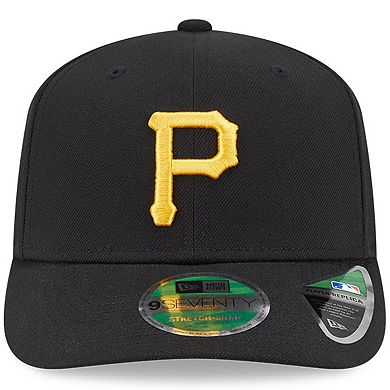 Men's New Era Black Pittsburgh Pirates Player Replica 9SEVENTY Adjustable Hat