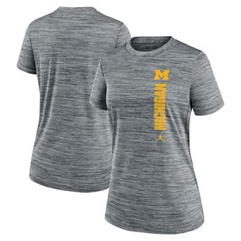 Women's��Nike Gray Michigan Wolverines Sideline Velocity Dri-FIT T-Shirt