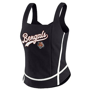 Women's WEAR by Erin Andrews Black Cincinnati Bengals Square Neck Tank Top