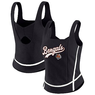 Women's WEAR by Erin Andrews Black Cincinnati Bengals Square Neck Tank Top
