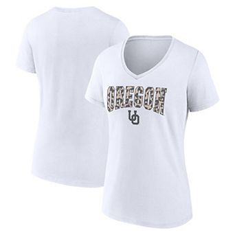Women's Fanatics White Oregon Ducks Fundamentals School Fashion T-Shirt