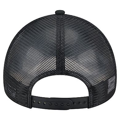 Men's New Era Black Pittsburgh Pirates Bleached A-Frame 9FORTY Adjustable Hat