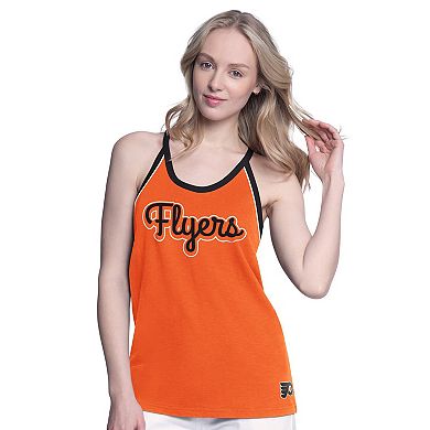 Women's G-III 4Her by Carl Banks Orange Philadelphia Flyers Curveball Racerback Tank Top