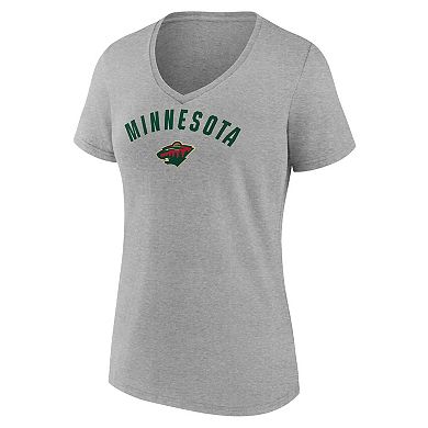 Women's Fanatics Gray Minnesota Wild V-Neck T-Shirt