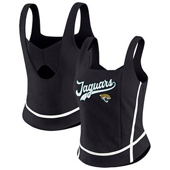 Women's WEAR by Erin Andrews Black Jacksonville Jaguars Square Neck Tank Top
