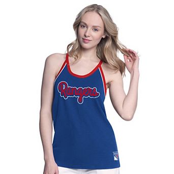 Women's G-III 4Her by Carl Banks Blue New York Rangers Curveball Racerback Tank Top