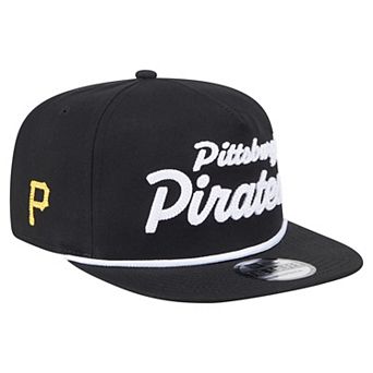 Men's New Era Black Pittsburgh Pirates Team Text Golfer Snapback Hat