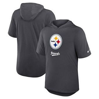 Men's Nike Anthracite Pittsburgh Steelers Tri-Blend Performance Hoodie T-Shirt