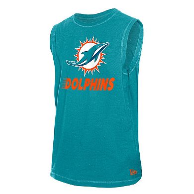 Men's New Era Aqua Miami Dolphins Leisure Collection Tank Top