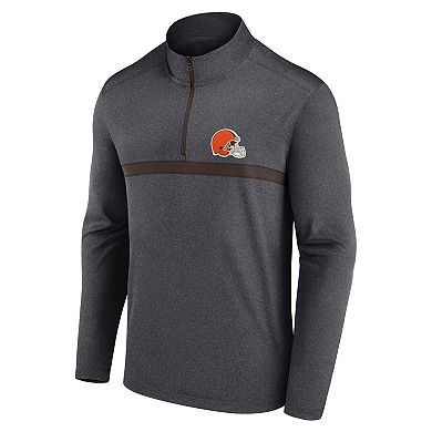 Men's Fanatics Charcoal Cleveland Browns Head-to-Head Quarter-Zip Pullover