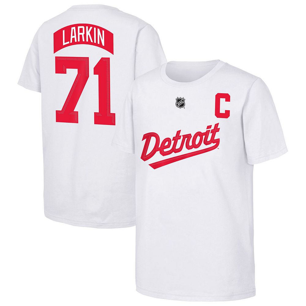 Youth Dylan Larkin White Detroit Red Wings 2025 NHL Stadium Series Replica Player Name & Number 