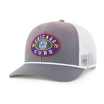 Men's '47 Gray/White Chicago Cubs Tide Sweep Rope Trucker Adjustable Hat
