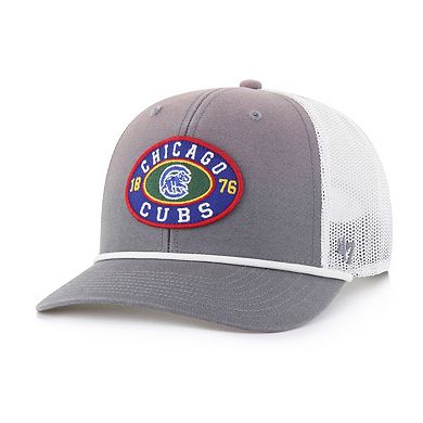 Men's '47 Gray/White Chicago Cubs Tide Sweep Rope Trucker Adjustable Hat