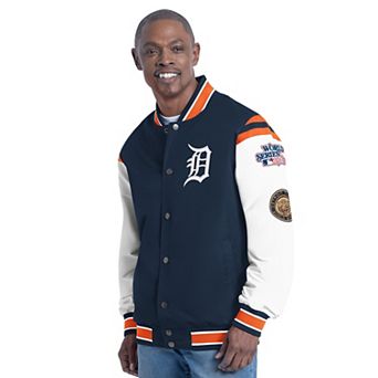 Men's G-III Sports by Carl Banks Navy Detroit Tigers Recruit Commemorative Full-Snap Varsity Jacket
