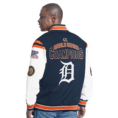 Men's�G-III Sports by Carl Banks Navy Detroit Tigers Recruit Commemorative Full-Snap Varsity Jacket