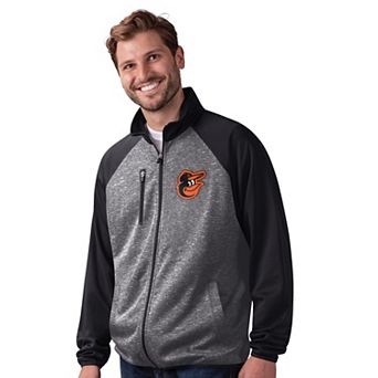 Men's G-III Sports by Carl Banks Black Baltimore Orioles Runners Raglan Full-Zip Track Jacket