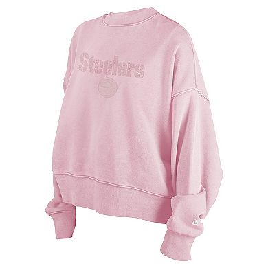Women's New Era Pink Pittsburgh Steelers Cozy Pullover Sweatshirt