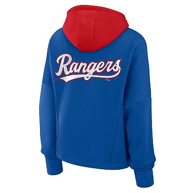 Women's Fanatics Royal Texas Rangers Oversized Legacy Favorite Spectator Pullover Hoodie