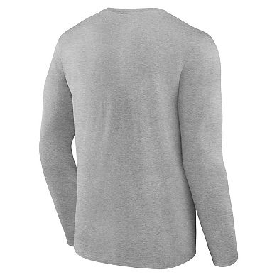 Men's Fanatics Heather Gray New York Mets Iconic Logo Long Sleeve T-Shirt