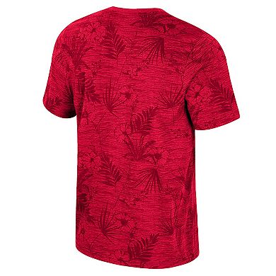 Men's Colosseum Red NC State Wolfpack Floral Printed T-Shirt