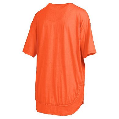 Women's Pressbox Orange Clemson Tigers Poncho T-Shirt