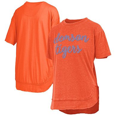 Women's Pressbox Orange Clemson Tigers Poncho T-Shirt