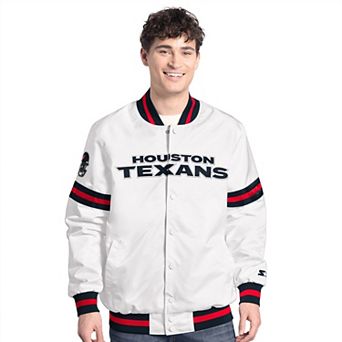 Men's Starter White Houston Texans Scout Full-Snap Varsity Jacket