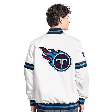 Men's Starter White Houston Texans Scout Full-Snap Varsity Jacket