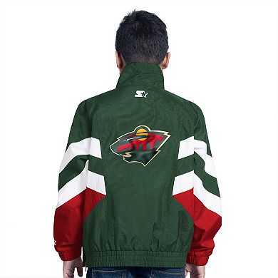 Youth Starter Green Minnesota Wild Prospect Half-Zip Pullover Top