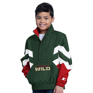 Youth Starter Green Minnesota Wild Prospect Half-Zip Pullover Top