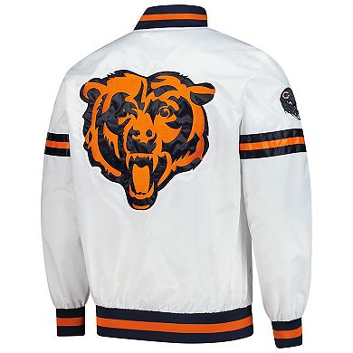 Men's�Starter White Chicago Bears Scout Full-Snap Varsity Jacket