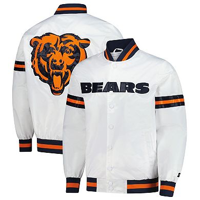 Men's�Starter White Chicago Bears Scout Full-Snap Varsity Jacket