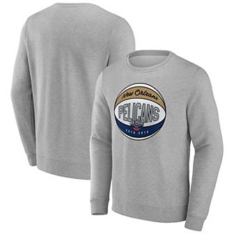 Men's Fanatics Gray New Orleans Pelicans True Classics Hard Color Fleece Pullover Sweatshirt