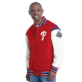 Men's G-III Sports by Carl Banks Red Philadelphia Phillies Recruit Commemorative Full-Snap Varsity Jacket