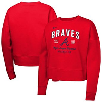 Girls Youth Nike Red Atlanta Braves Fleece Sweatshirt