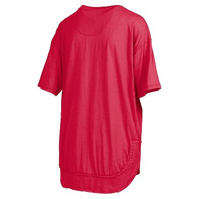 Women's Pressbox Scarlet Nebraska Huskers Poncho T-Shirt