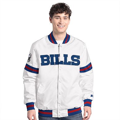 Men's Starter White Buffalo Bills Scout Full-Snap Varsity Jacket