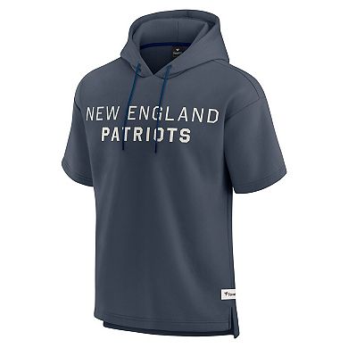 Men's Fanatics Navy New England Patriots Elements Future Ground Lettering Short Sleeve Pullover Hoodie